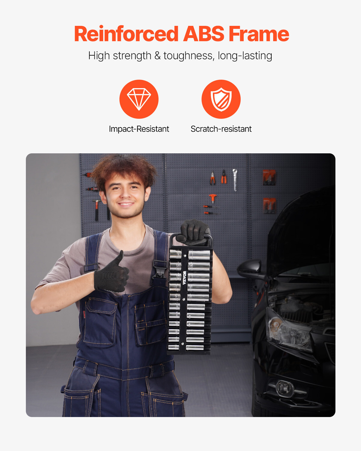 Portable Socket Organizer Set 3PCS 76-Clip Magnetic Socket Tray Metric/SAE