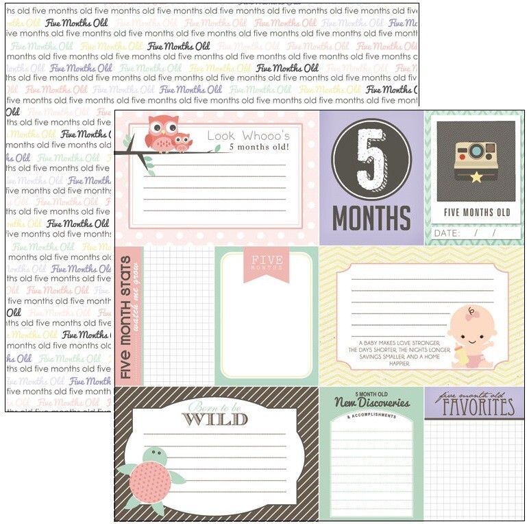 Baby's First Year, Girl, 13 sheets, scrapbook paper - Scrapbook Customs 36984