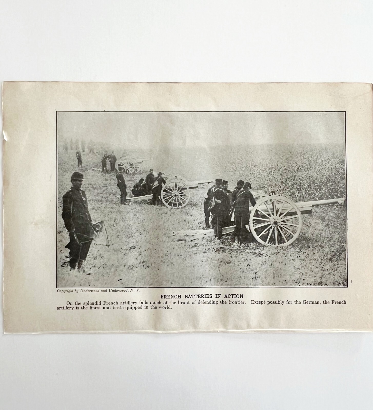 1914 French Artillery Batteries WW1 Frontier Print Antique Military War