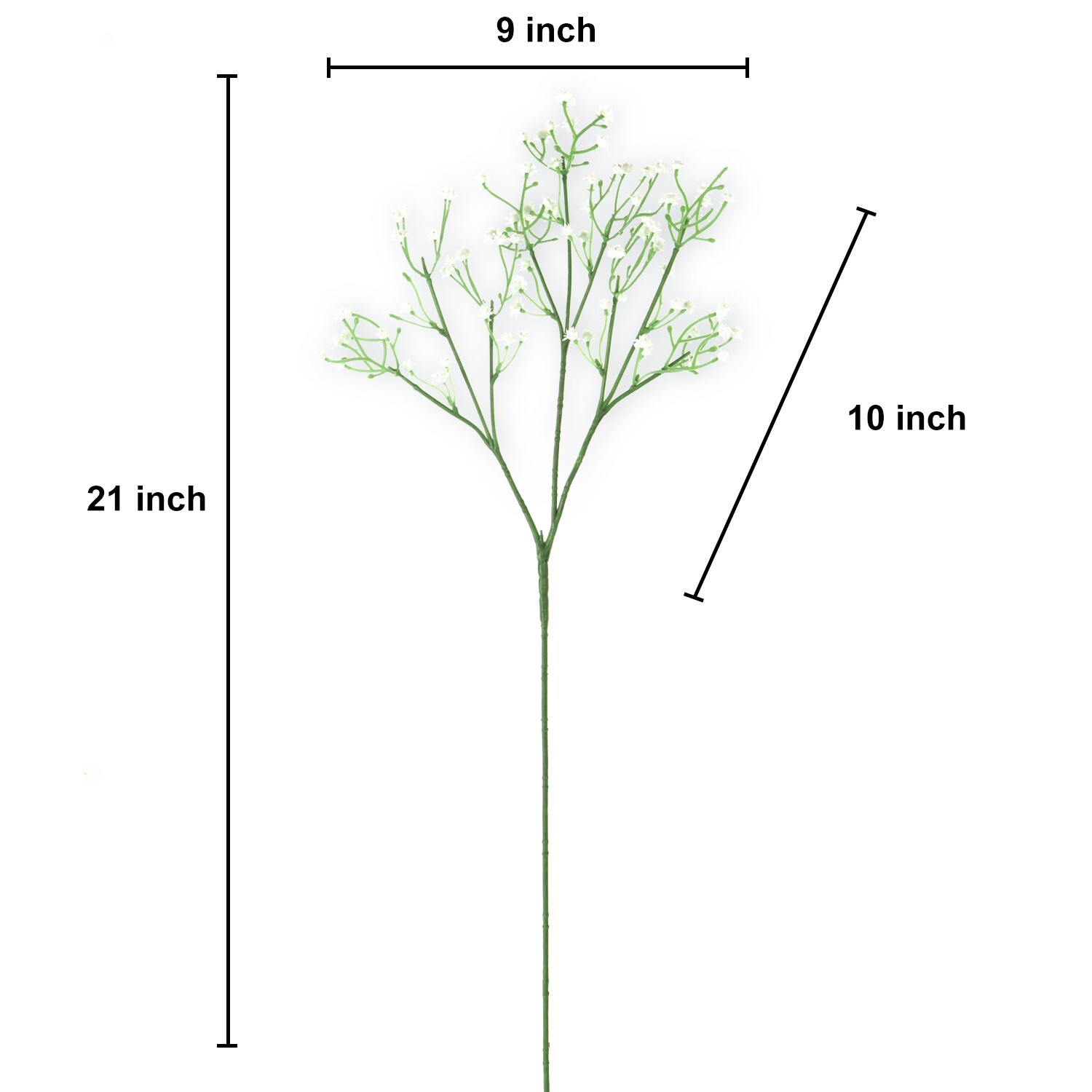 EZFLOWERY 12 Pcs Artificial Baby Breath Flowers, Gypsophila Real Touch, White