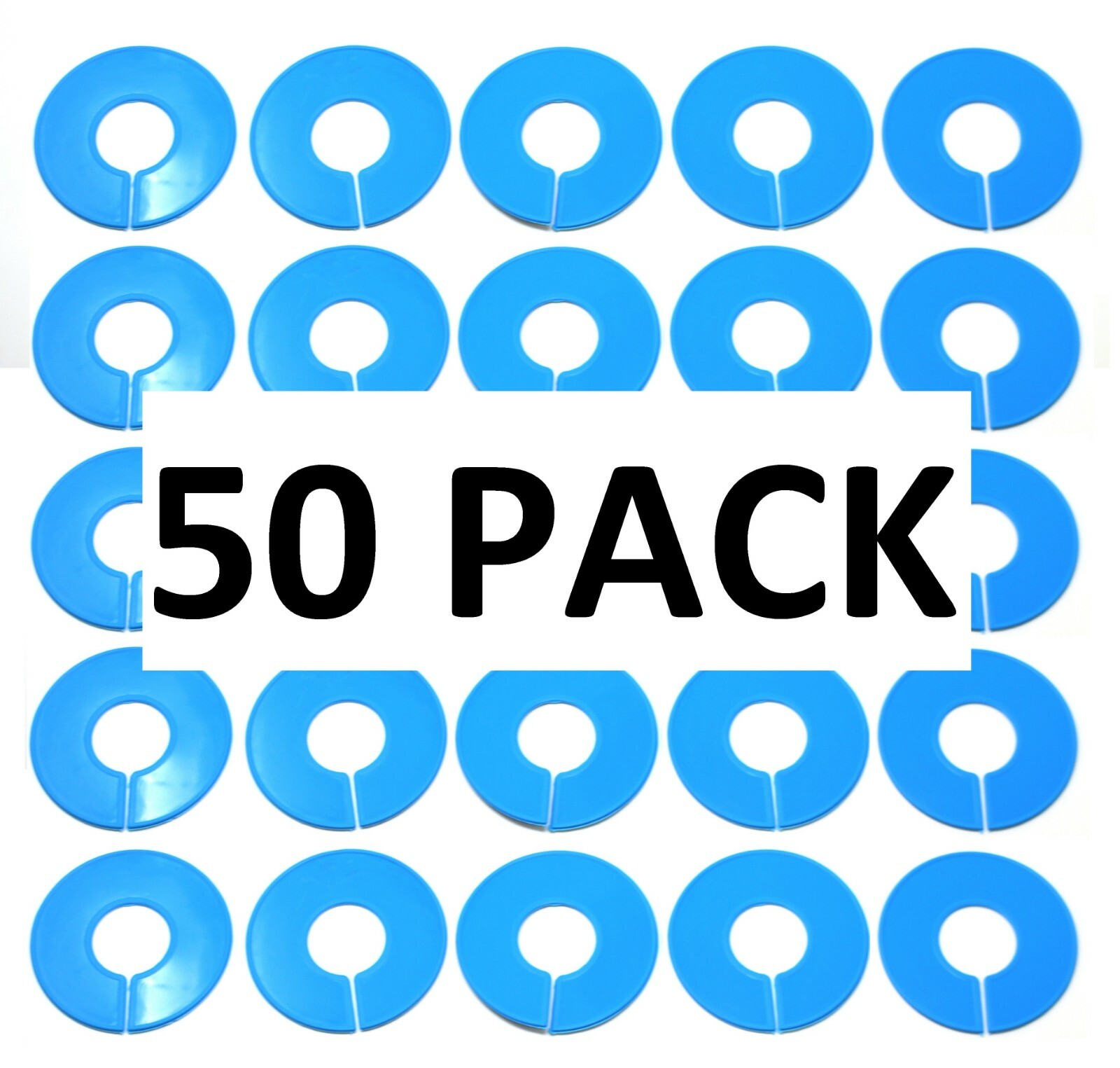 Blue Round Plastic Blank Rack Size Dividers - Multi-Pack