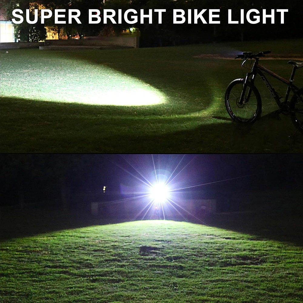 Powerful 4500LM LED Bike Light Bar 10000mAh Rechargeable Bicycle Front Headlight