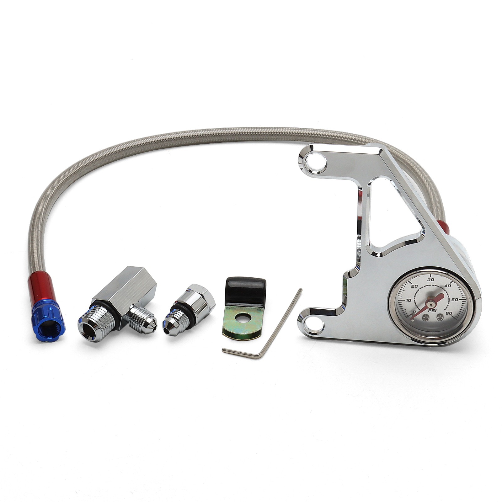 For Harley 1999-2017 Twin Cam Touring Softail Dyna Oil Pressure Gauge Kit Chrome