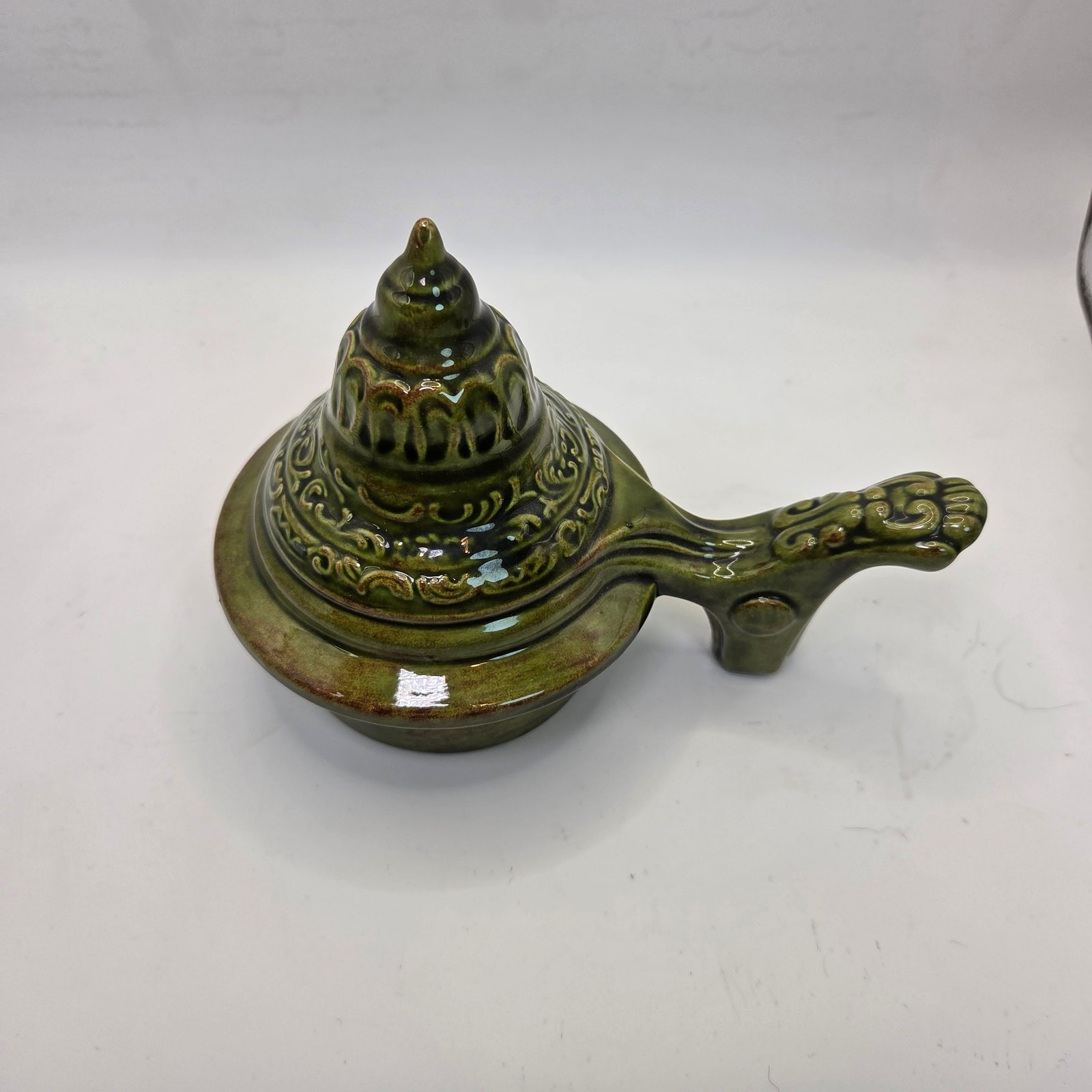 Large 17″ German Style Beer Stein Signed Sam Ceramic Relief with Lid