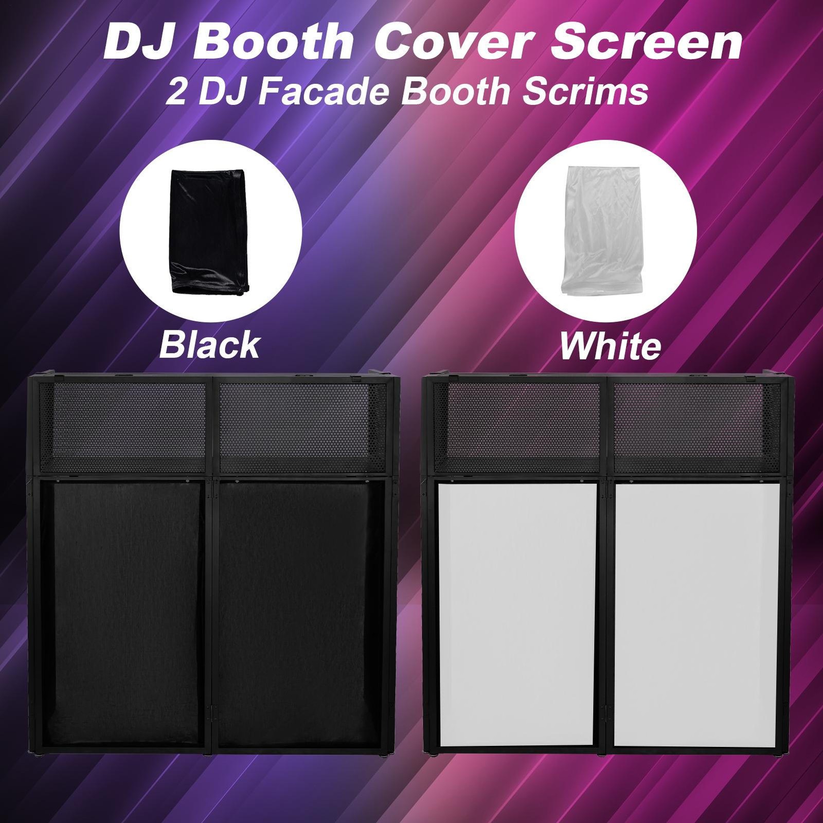 DJ Table Stand Adjustable Booth Facade w/Travel Bag Scrims +Built in Flat Table-
