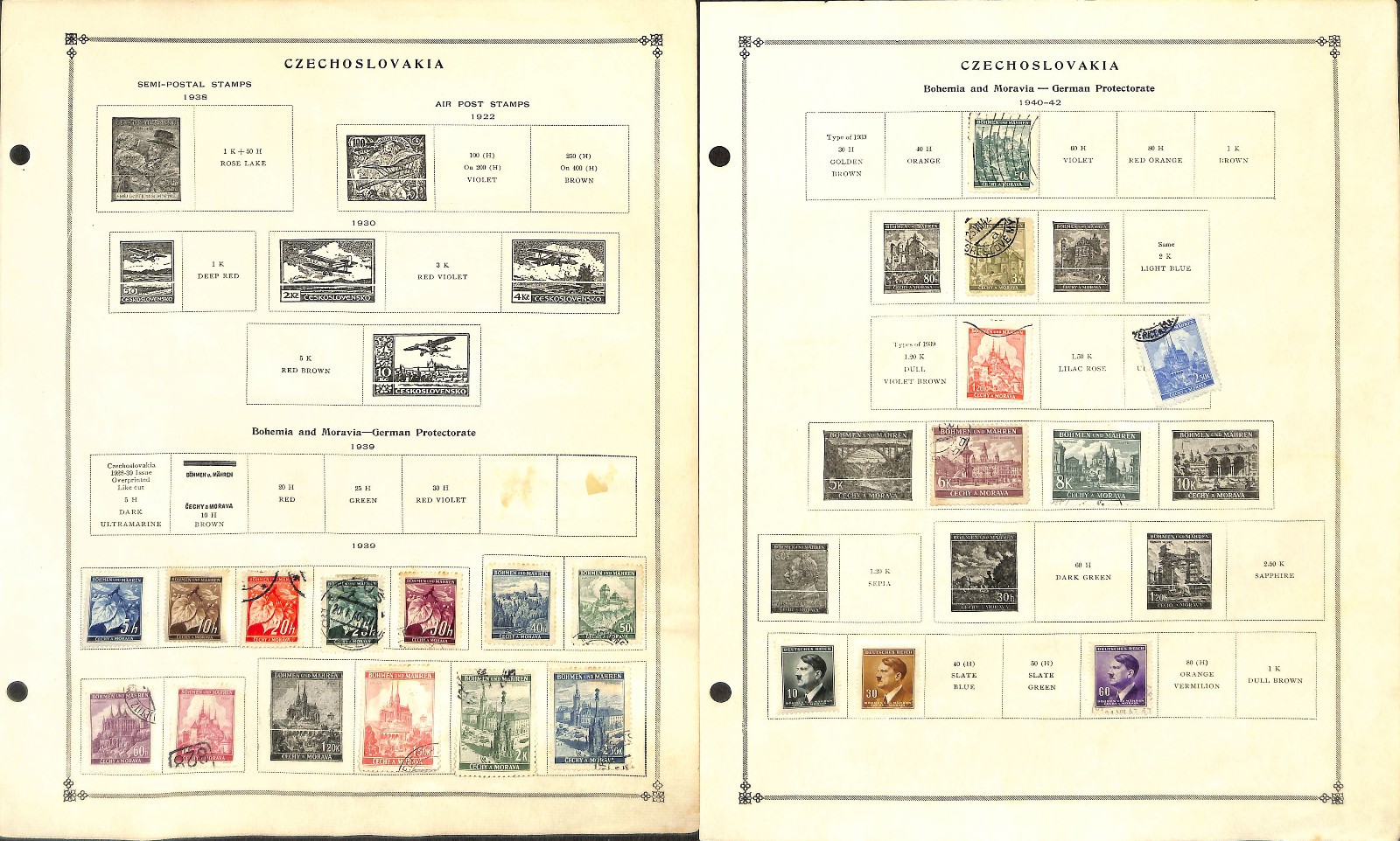 Czechoslovakia Stamp Collection on 22 Scott International Pages, 1918-1959 (BC)