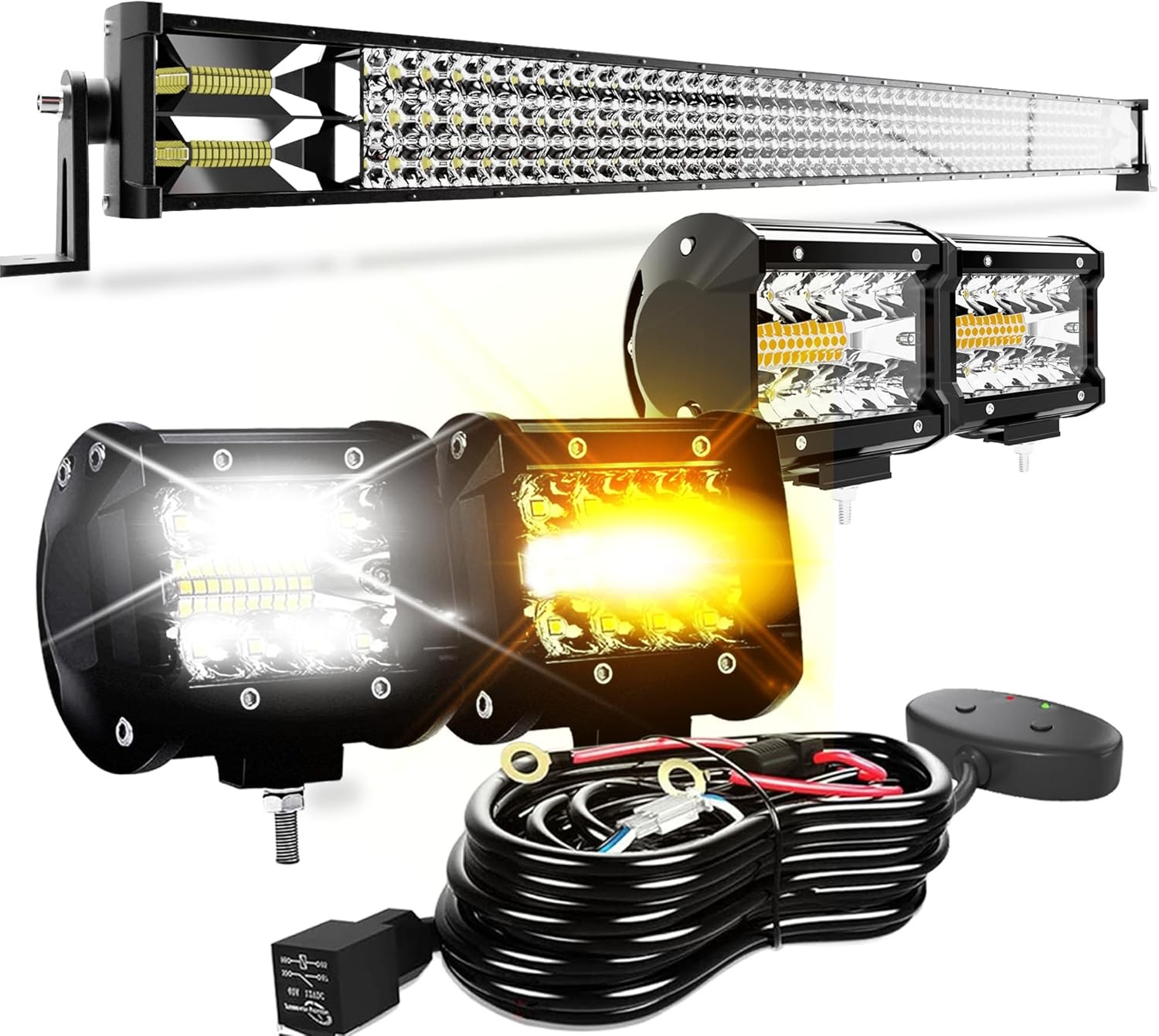 52 Inch 300W LED Light Bar and 4 Pod Light Set for SUV, Ute, Truck