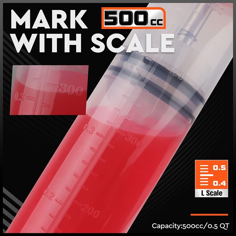 HORUSDY 500CC Fluid Extractor Automotive Oil Extractor Syringe Pump Manual