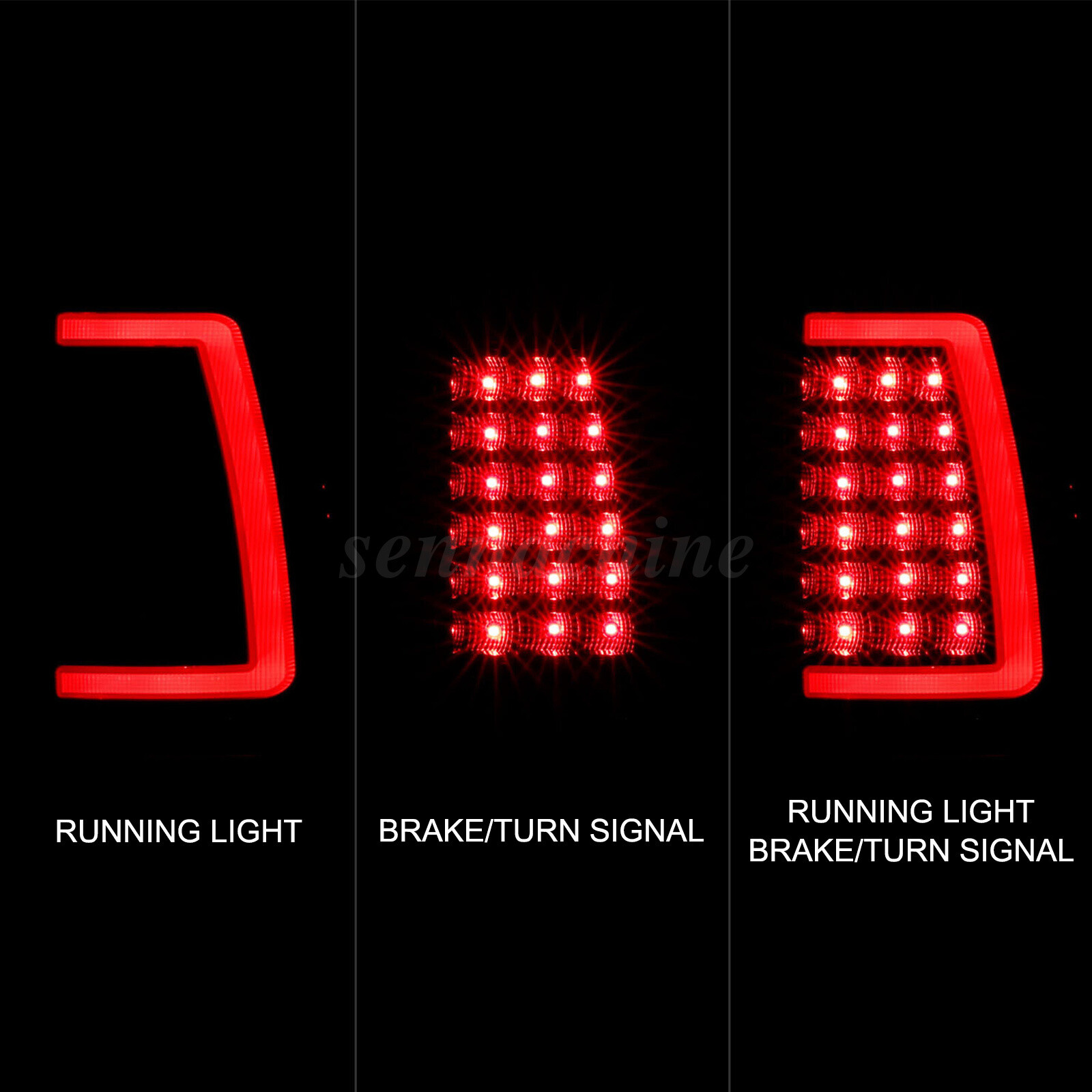 Black LED Tail Lights Fits 2003-2006 Chevy Silverado GMC Sierra 1500 2500HD 3500