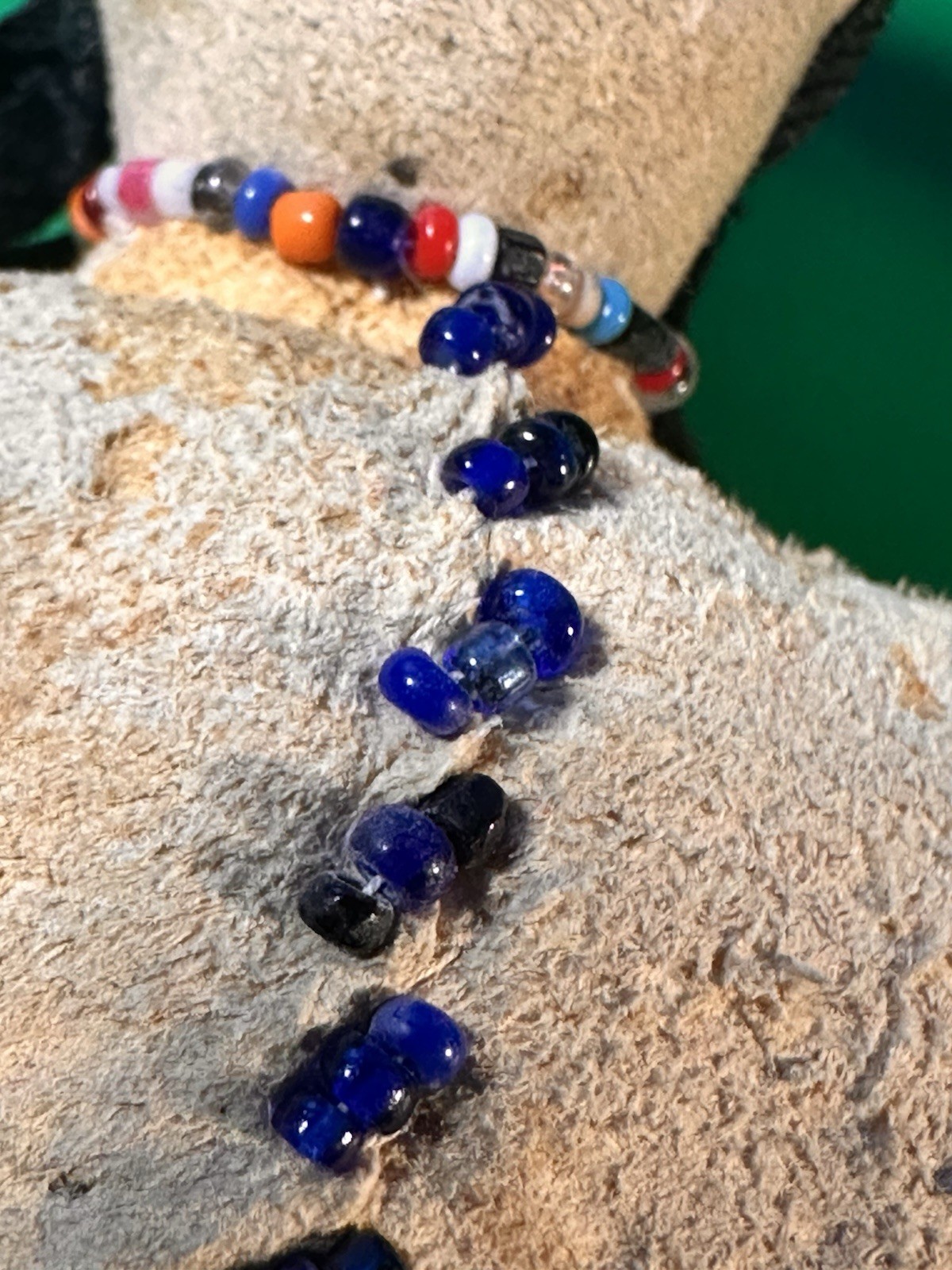 RARE 19th Century Antique Native Plain’s Indian Fringe Beaded Hide Doll Ink Face