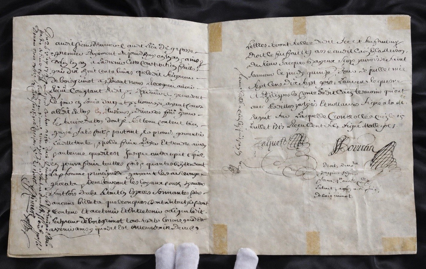 1717 Genoa Italy Notarial Deed Manuscript Signed 18th Century Legal Contract