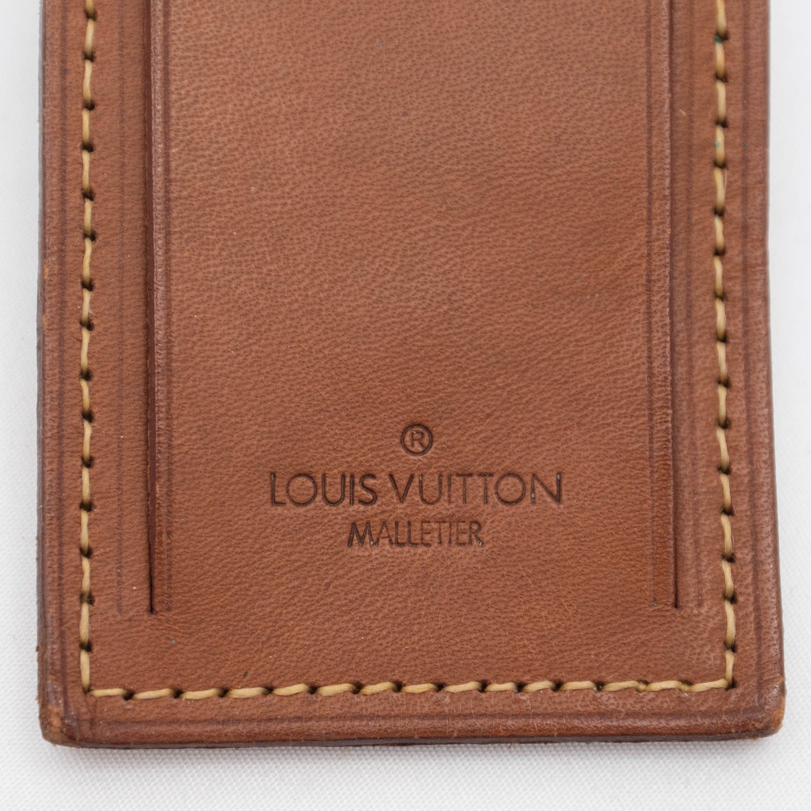 Authentic Louis Vuitton Vachetta Leather Luggage Name Tag P