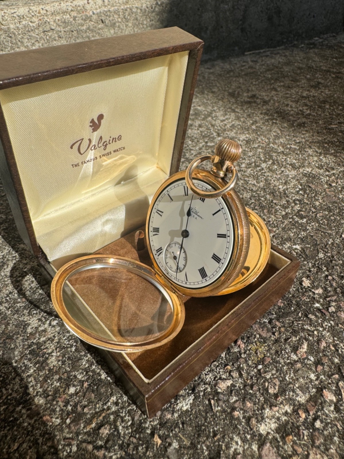 Vintage 14k Gold filled Dennison Waltham pocket watch