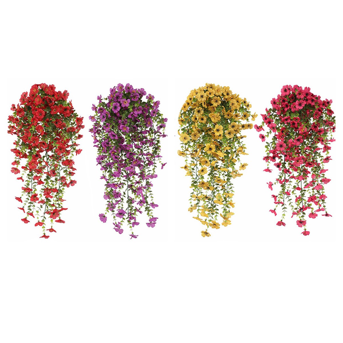 4PCS Artificial Violet Vines UV Resistant Hanging Flowers Plant In/Outdoor Decor