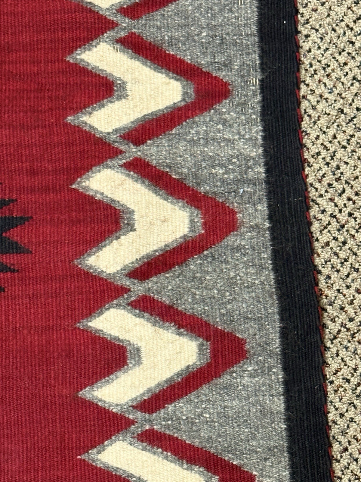 Large Near Mint Red Ganado Navajo Rug 75" x 45" #759