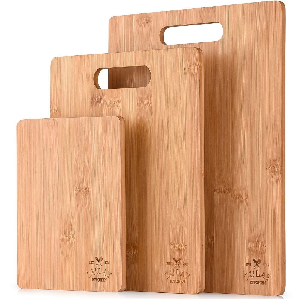 Zulay Bamboo Cutting Board Set - 3 Piece