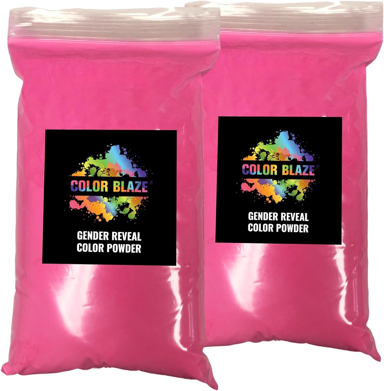Color Blaze Gender Reveal Powder 2lbs Pink Baby Girl Party Shower (2-1LB bags)