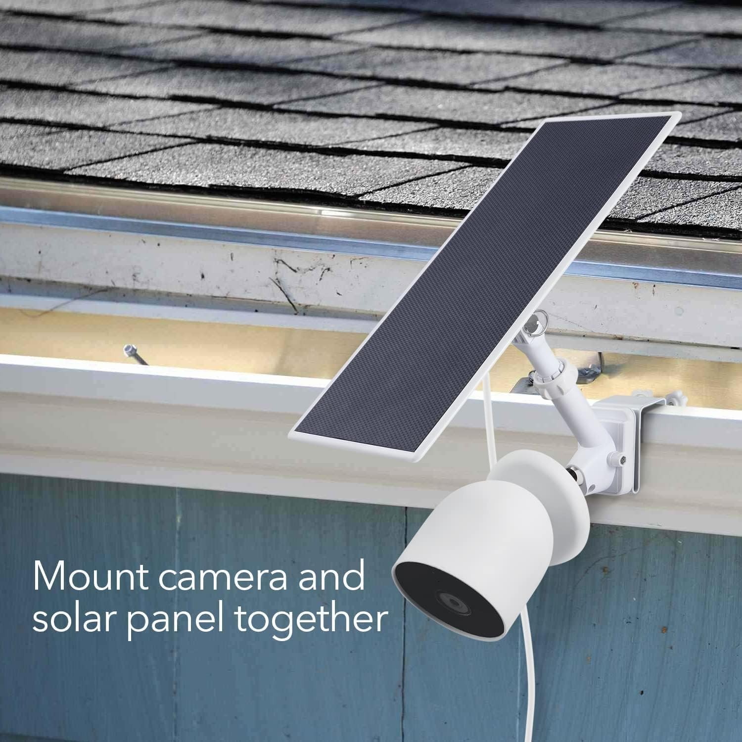 Wasserstein 2-in-1 Gutter Mount for Camera and Solar -Google Nest Cam (Battery)
