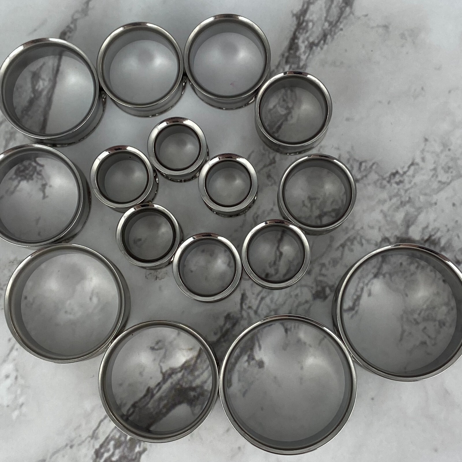 Pair of Steel Double Flare Tunnels set gauges plugs PICK SIZE