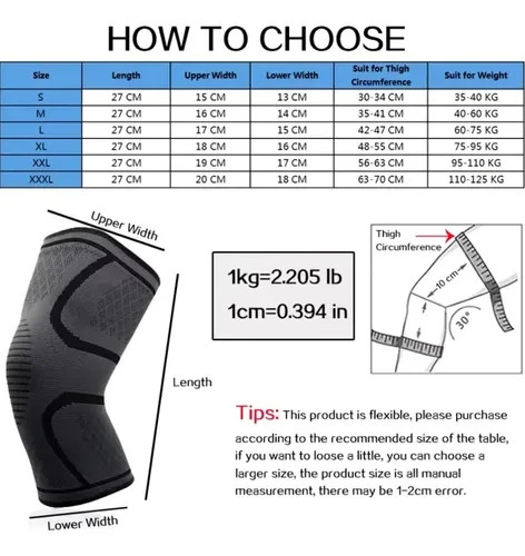 Knee Sleeve Compression Brace Support For Sport Gym Joint Pain Arthritis Relief