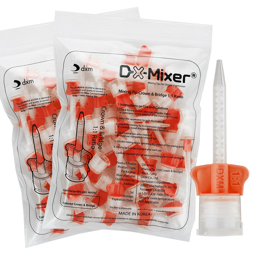 96pcs Crown & Bridge Dental HP 1:1 ratio Orange Mixing Tips DX-Mixer