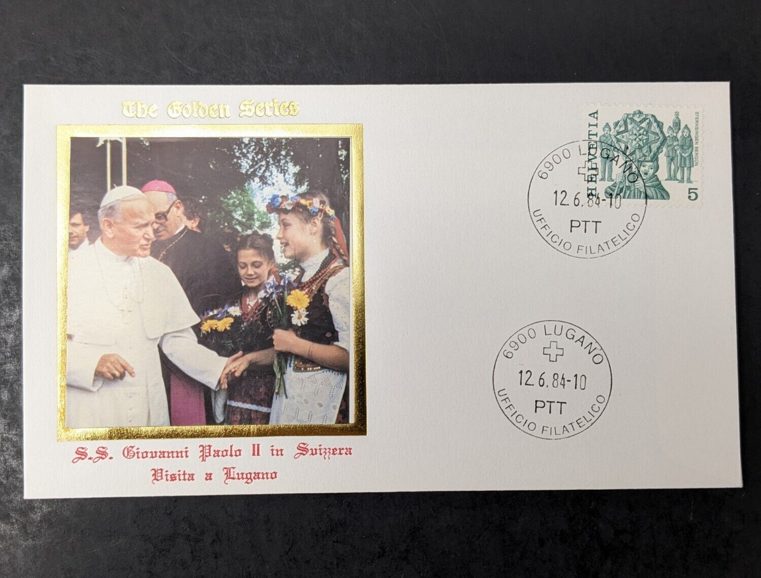 Pope John Paul II Golden Series Trip to Switzerland 10 Covers, Postcards Stamps
