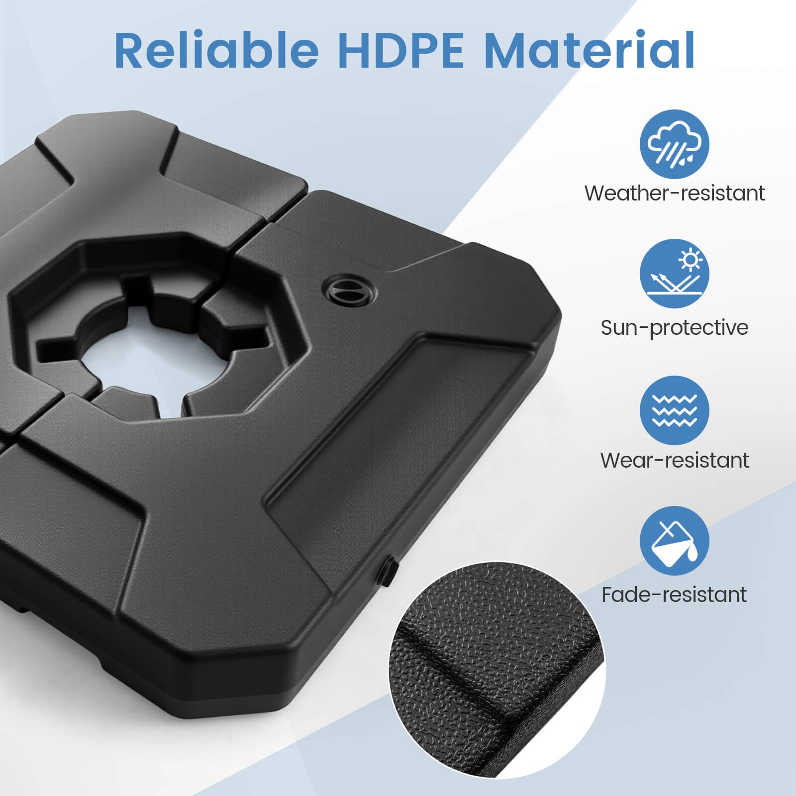 274 LBS Cantilever Patio Umbrella Base w/Handles, Weighted Base for Outdoor