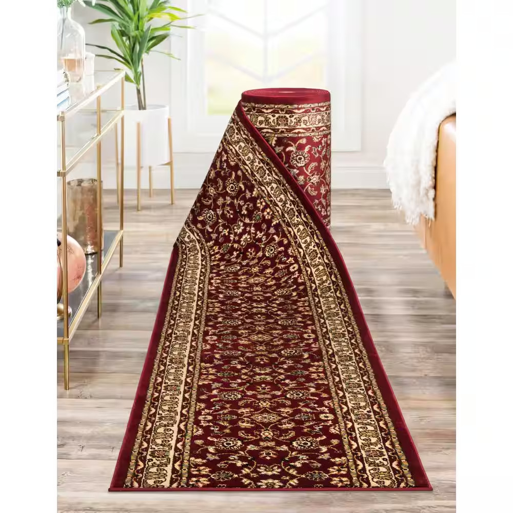 Marash Red 26 In. W X 288 In. L Stair Runner Rug (Covers 52 Sq. Ft.)