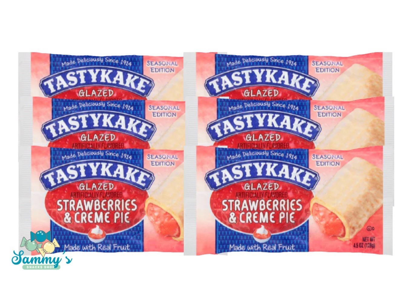 Tastykake Glazed Strawberries and Crème Pies 6 Pies