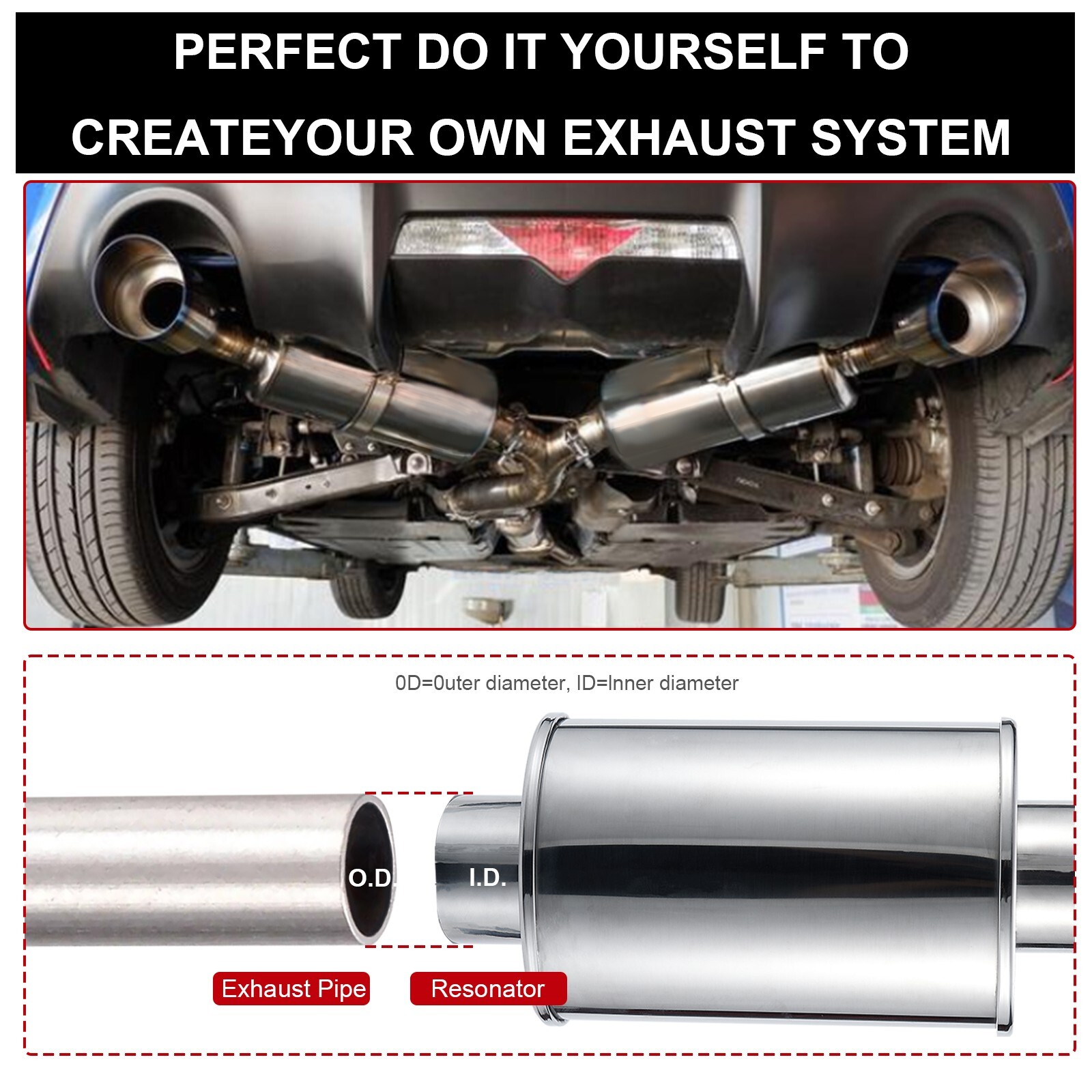 3'' Ultra Quiet Muffler Resonator Exhaust Vibrant Resonator