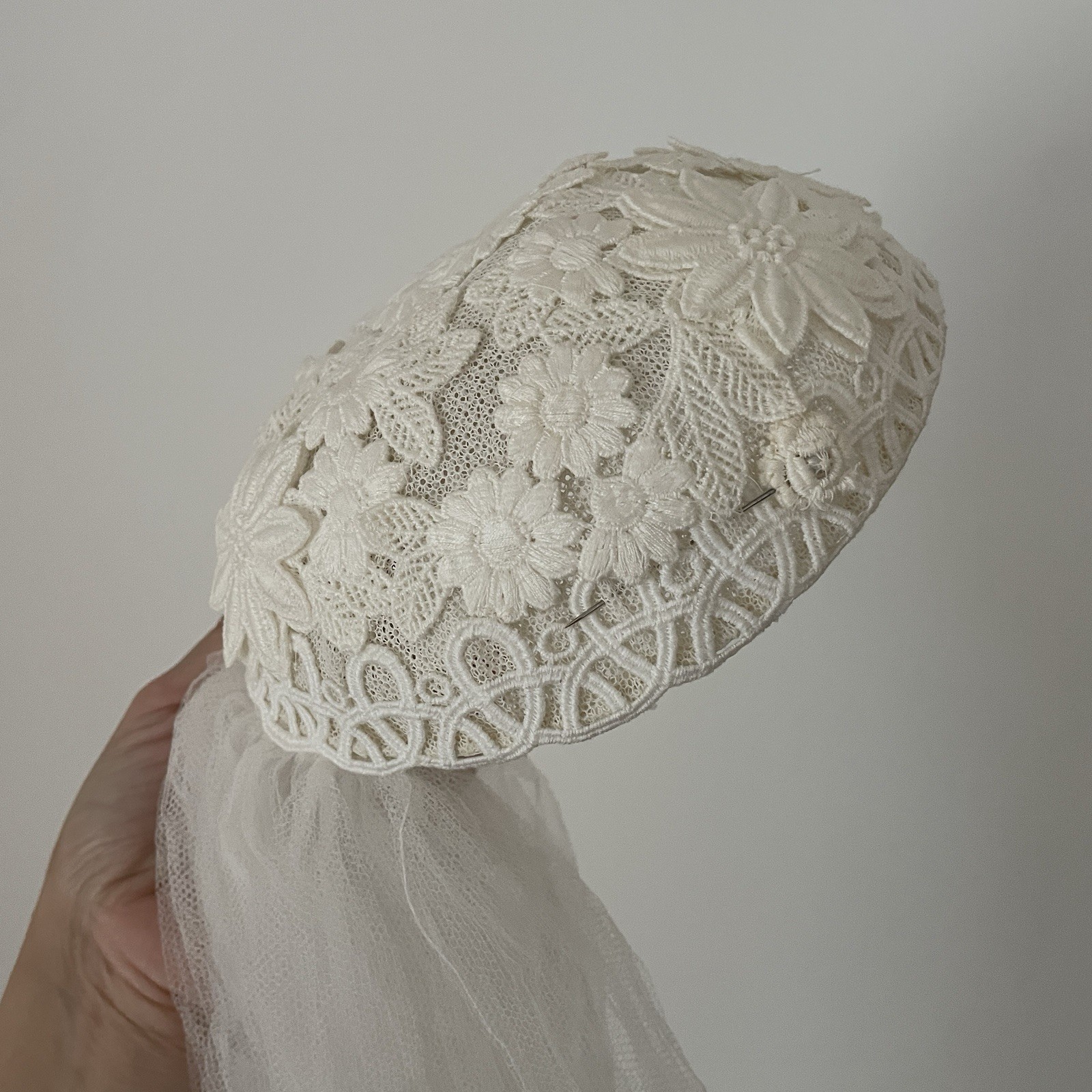 Vintage Sue Gordon Juliet Lace Cap And Veil
