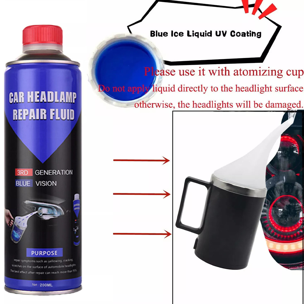 Headlight Restoration Kit 300g Liquid Polymer Repair Polish Tool Set for Cars US