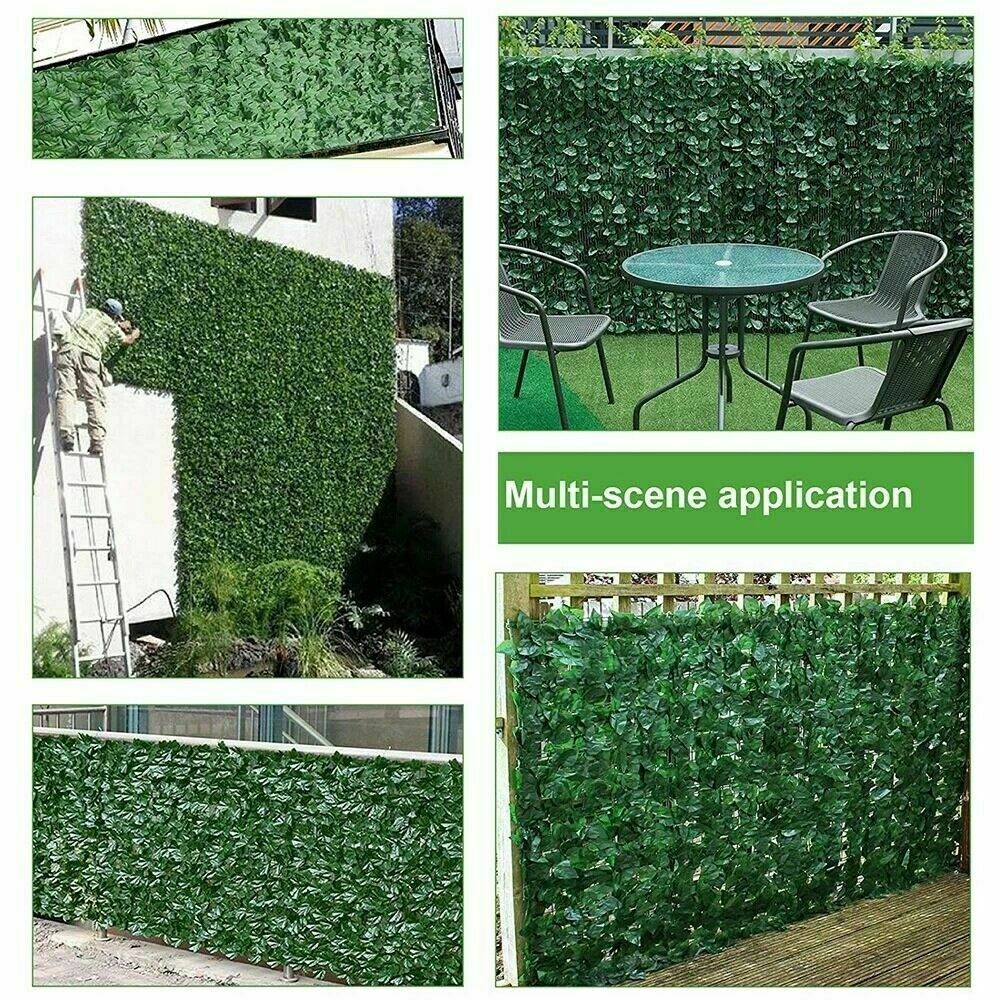 Artificial Faux Ivy Leaf Privacy Fence Screen Decor Panels Outdoor Balcony Hedge