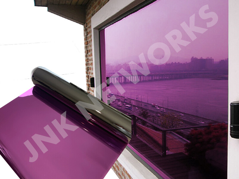 One Way Mirror Reflective Color UV Window Tint Film Home and Office (Purple)