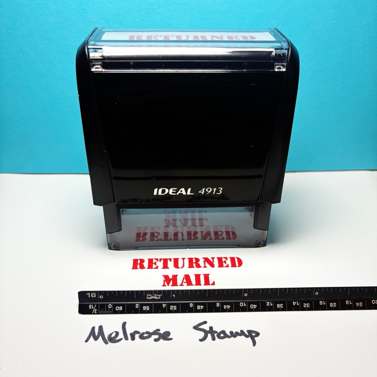 Returned Mail Rubber Stamp Red Ink Self Inking Ideal 4913