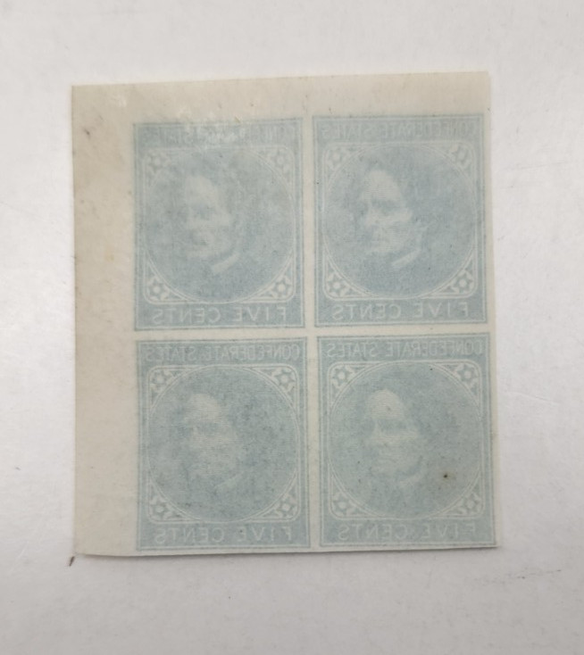 Civil War CSA Five Cent Stamps De La Rue & Co London 1862 Jefferson Davis # 7