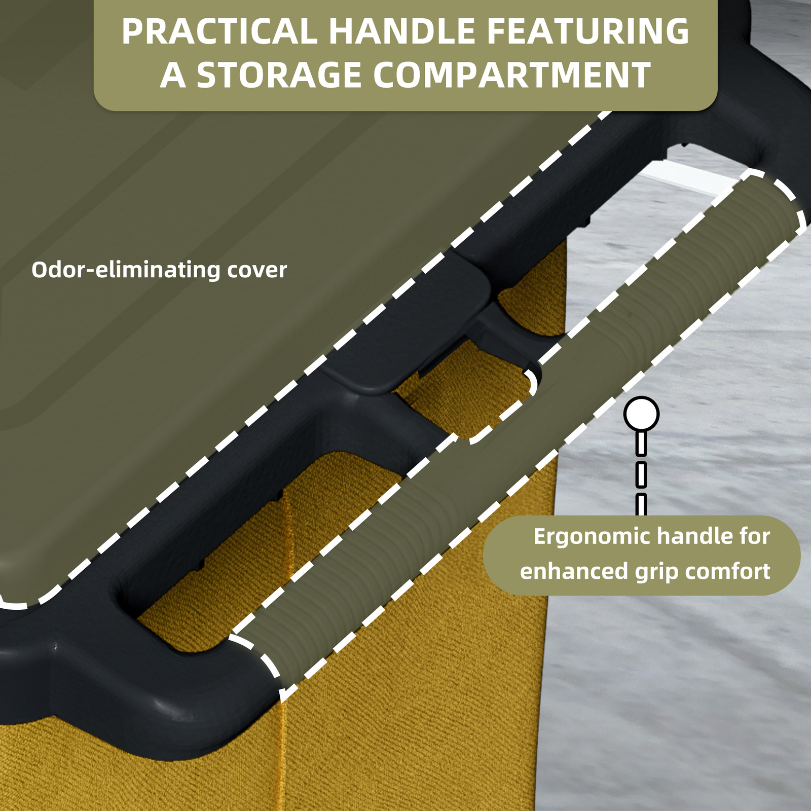 Industrial Janitorial Utility Cart 3 Shelf Rolling Cleaning Cart with Trash Bags