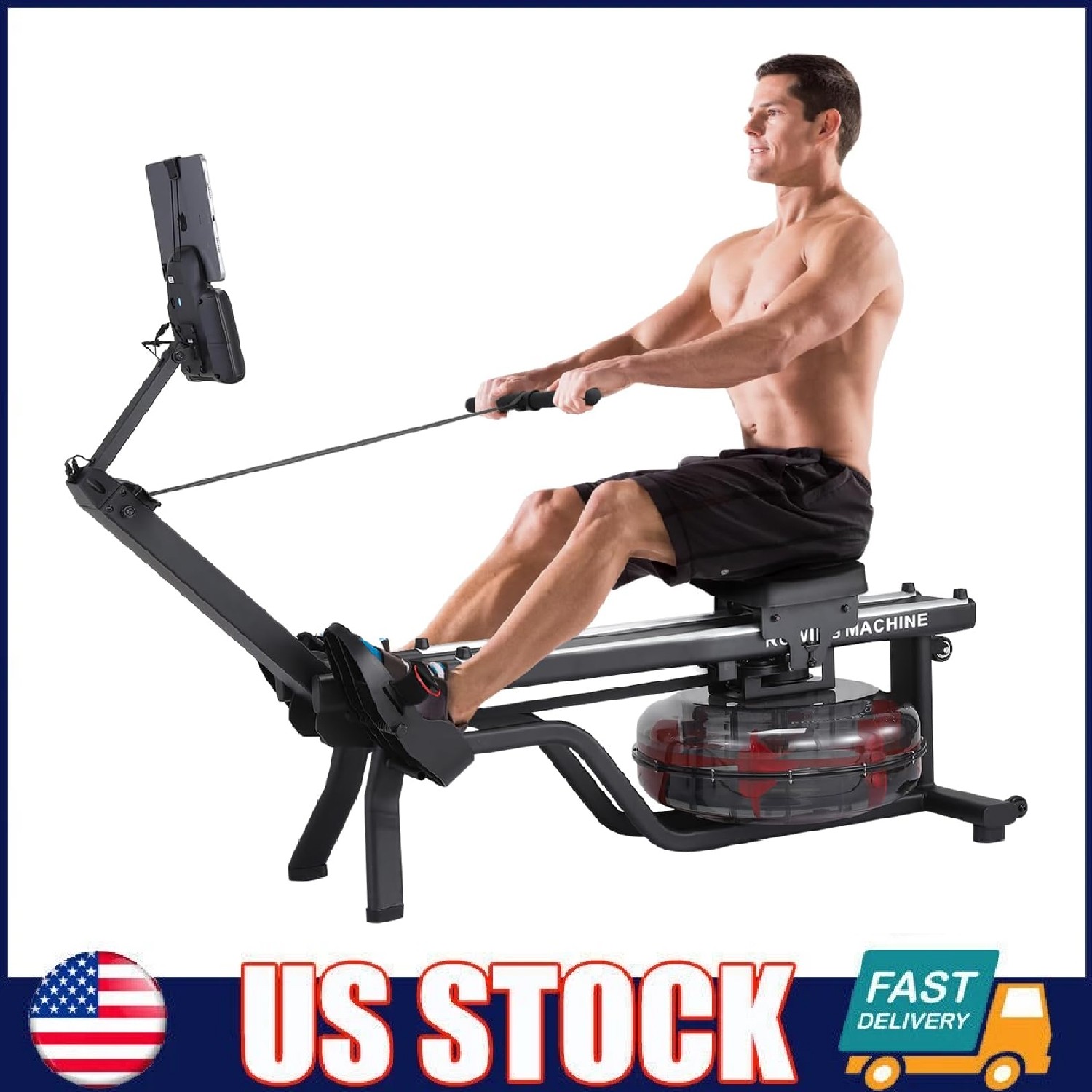 Water Rowing Machines ,380 LBS Foldable Rower Machine for Full Body Workout Home