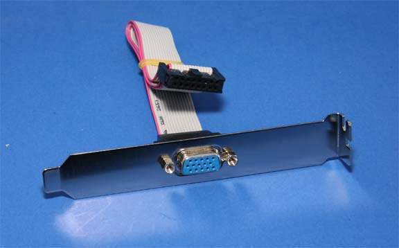 VGA Port HD15F Adapter to IDC16 12 Inch with Bracket Ribbon Cable Connector