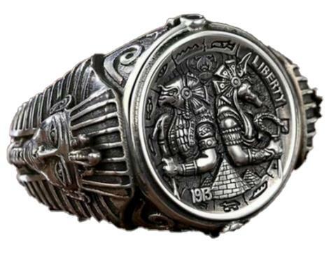 GODS OF EGYPT METAL BIKER RING BRX059 mens jewelry egyptian horus king tut new