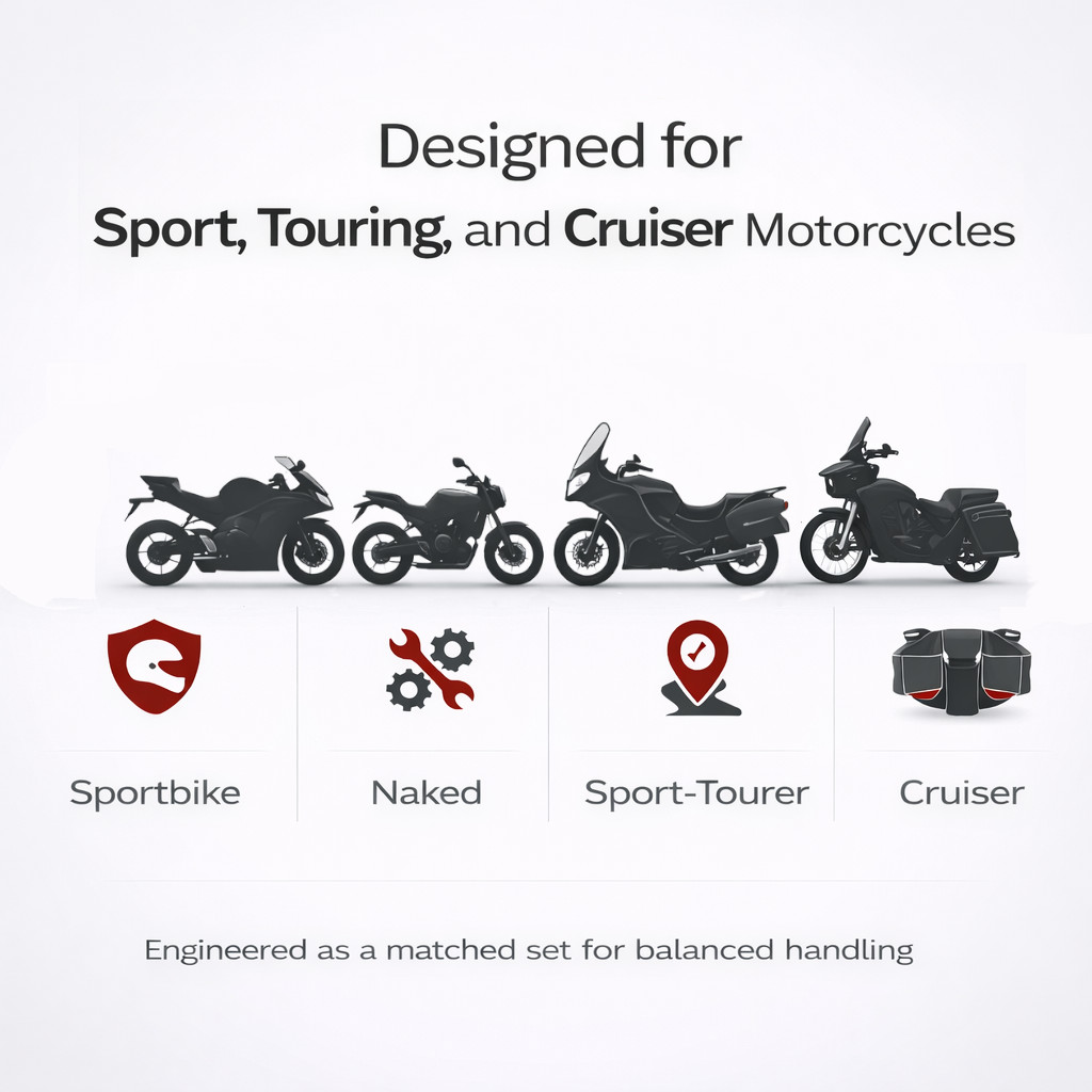 Roadmax Diablo 150/60-17 + 120/70-17 (75H) Motorcycle Tire SET (Front + Rear)