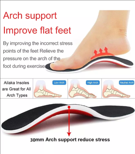 Orthotic Shoe Insoles Inserts Flat Feet High Arch Support for Plantar Fasciitis