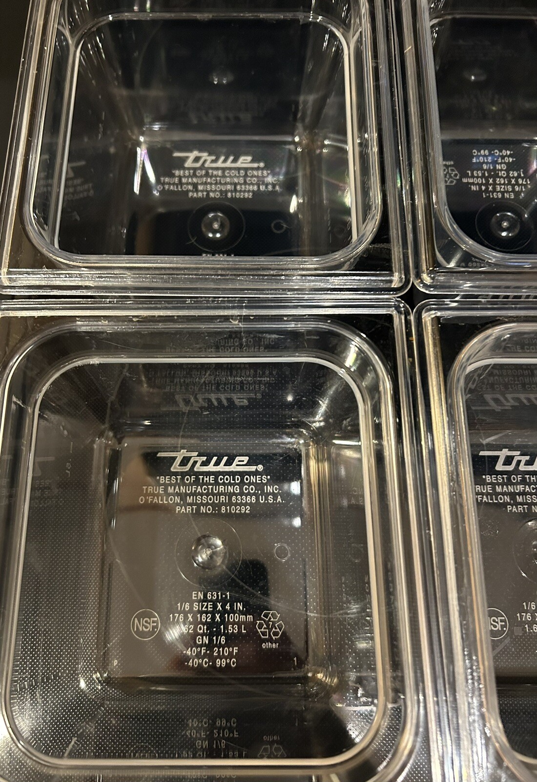 42 Each True Clear Food Pan 1/6 Size 4” Deep NSF Commercial Prep Polycarbonate