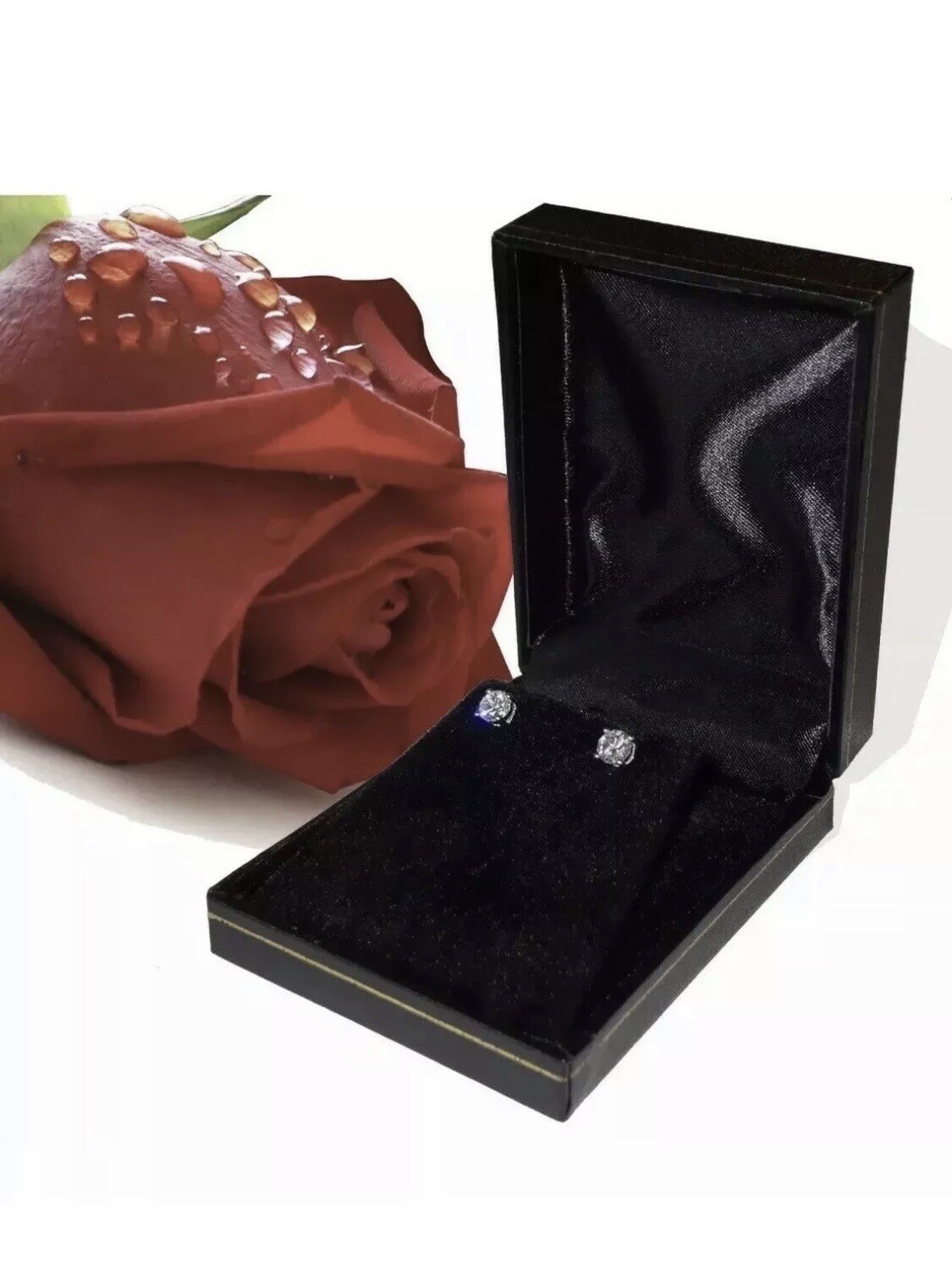 8.00 Ct Round Cut VVS1/D Real Certified Moissanite Stud Earrings 14k White Gold