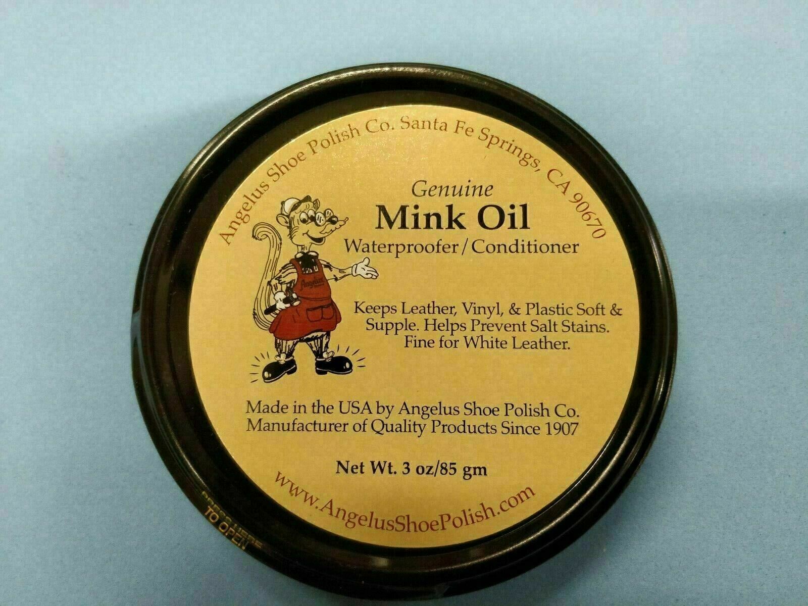 Angelus Mink Oil Paste Leather Waterproof & Conditioner 3oz. Boots Shoes Jackets