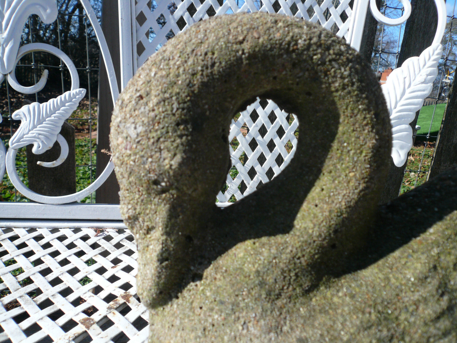 Vintage Cement Concrete Garden Swan Statue with Free Shipping