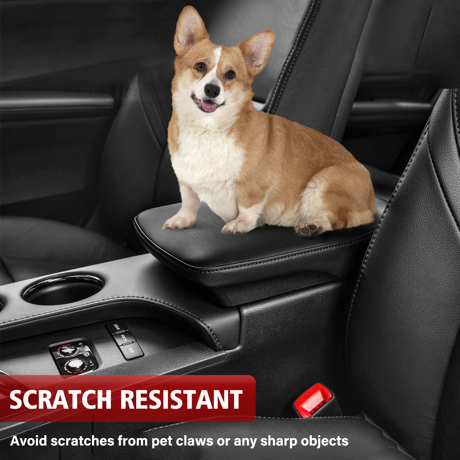 Fits 2013-2018 Toyota Avalon Console Lid Armrest & Door Panel Cover Trim Black