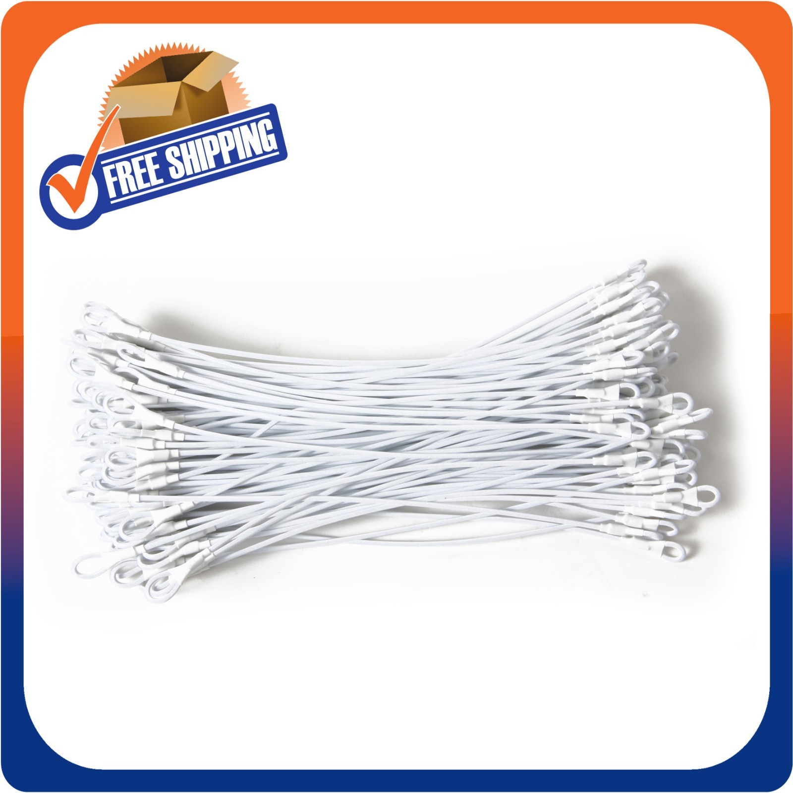 500 SECURITY LANYARD 2 LOOP WHITE 8 INCH LOSS PREVENTION CHECKPOINT COMPATIBLE