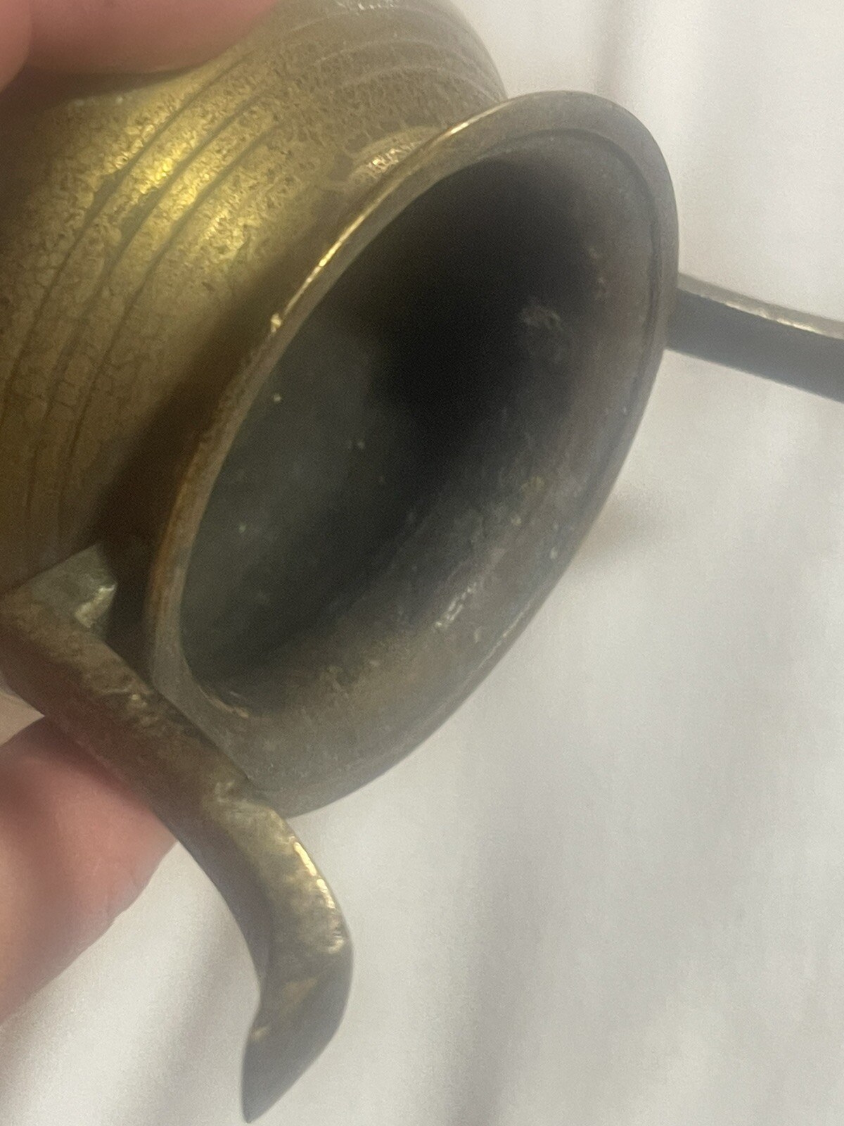 Antique Solid Brass Chinese Foo Dog Sensor Incense Burner Guardian Lion