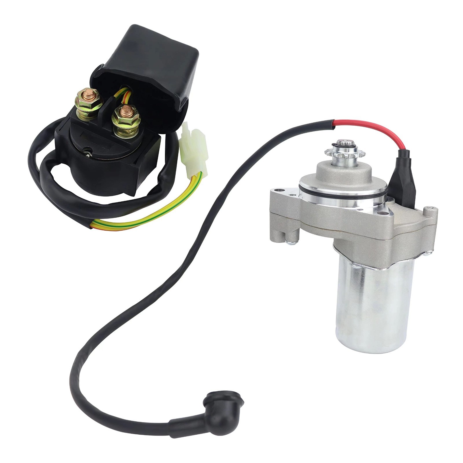 3 Bolt Starter Motor& Solenoid Relay for 50cc 70 cc 90cc 100 cc 110cc 125 cc ATV
